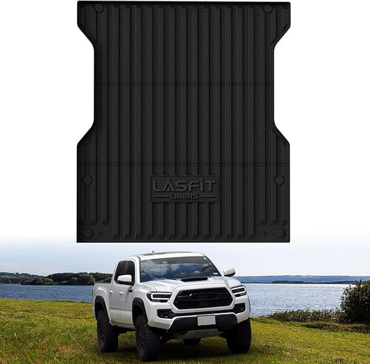 LASFIT Bed Mat for Toyota 2024-2026 Tacoma (5FT/5'Bed) Truck Bed, All Weather 5 ft Rubber Car Bed Liner for Toyota Tacoma 2024 2025 2026 Accessories, TPE Trunk Mat&Bed Liner (Not Fit Drop-in Liners)