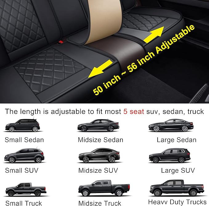 MIROZO Seat Covers Full Set,Car Seat Covers Black Car Seat Protector Waterproof Automotive Seat Covers fFront and Back Fit for Most Sedan, Truck and SUV for Elantra Sonata CRV Accord Chevy Equinox