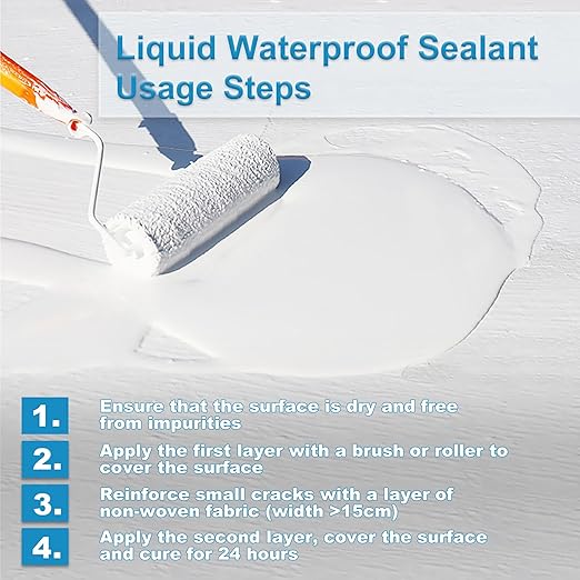Liquid Waterproof Sealant White 35 Ounces, Endhokn Wall, Bathroom, Roof, etc Indoor and Outdoor Water-Based Waterproof Coating