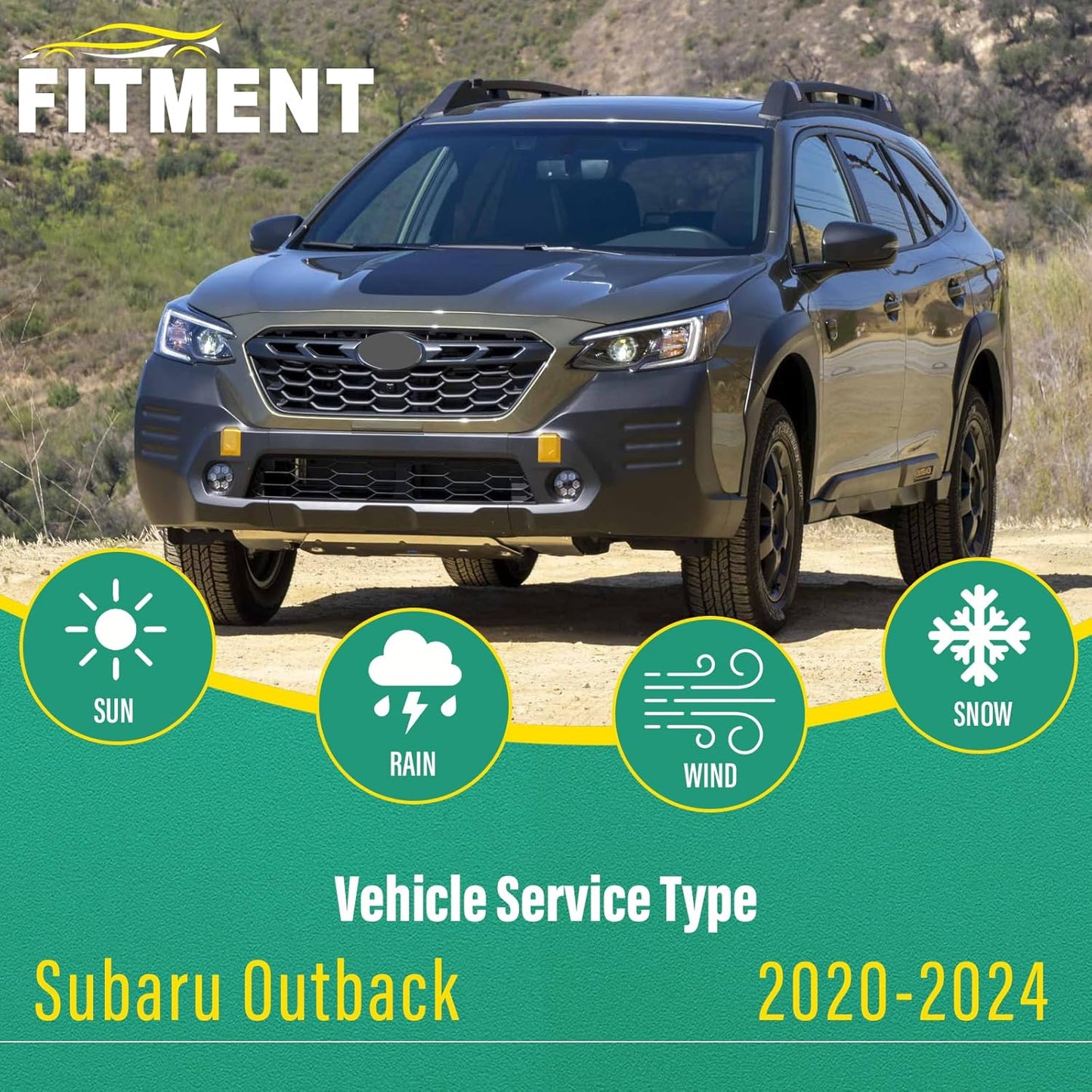 26" 18" 16" Windshield Wiper Blades Replacement for Subaru Outback 2020 2021 2022 2023 2024 Premium All Weather Front Rear Wipers Set - OEM Quality (Pack of 3)