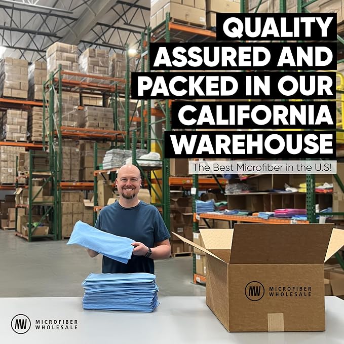 Microfiber Wholesale 16" x 16" All Purpose Towels (Blue-200 Qty)