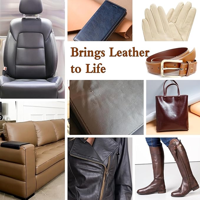 Gray Leather Recoloring Balm Vinyl Auto Dash Board Car Seats Interior Paint Furniture Dye Color Restorer Shoes Sofa Gloves Jacket Purse Bag Couch Stain Remover Fade Scratches Wear Out Repair