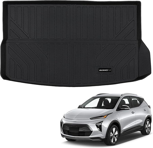 Auxko All Weather Cargo Mat Fit for Chevrolet Bolt EUV 2025 2024 2023 2022 TPE Trunk Mat Liner Accessories All Season Odorless Anti-Slip Black
