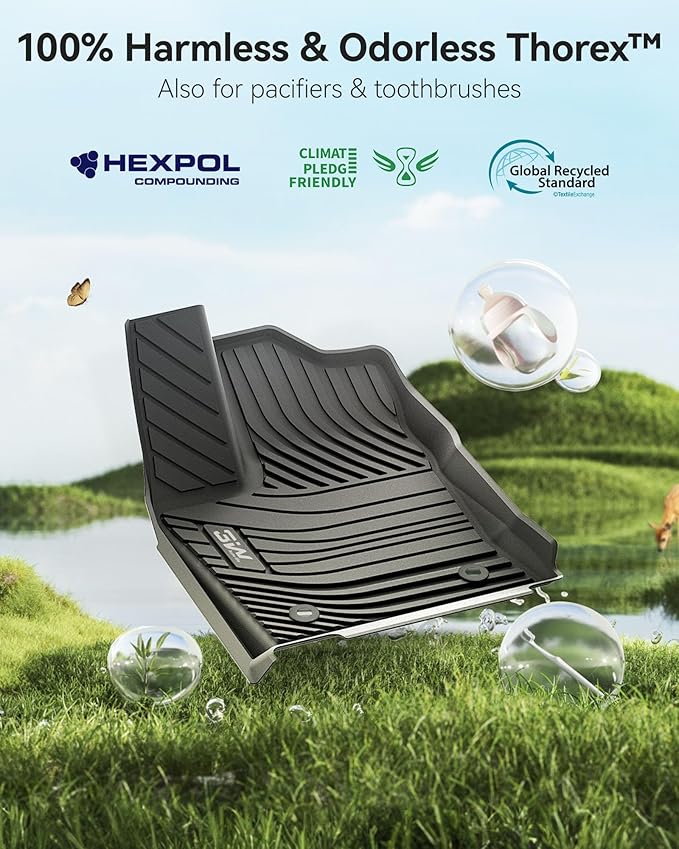 3W Floor Mats Fit 2022-2026 Toyota Tundra (Only for CrewMax Cab), TPE All Weather Custom Fit Floor Liner for Tundra SR/SR5/TRD PRO/Limited/Platinum/Castone Accessories Car Mats Easy Clean