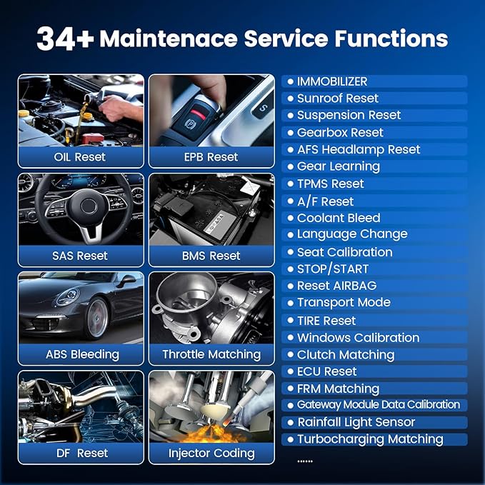 MUCAR VO8 OBD2 Scanner Diagnostic Tool with Lifetime Free Update, Full System Bidirectional Scan Tool with 34+ Reset Service, ECU Coding, 3000+ Active Test, Power Balance, Crankshaft Relearn, FCA SGW