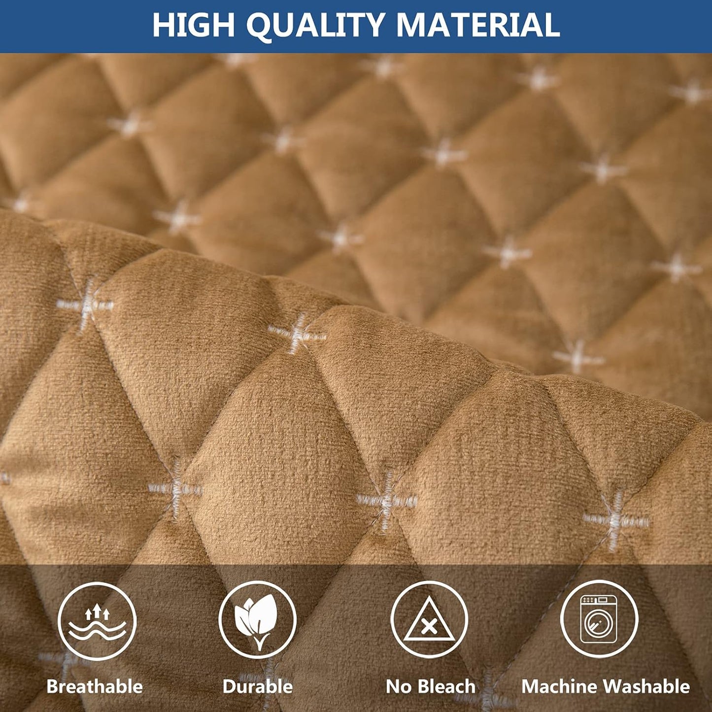 Eismodra Couch Cover,Sectional Couch Covers,Sofa Covers for 3 Cushion Couch,Anti-Slip Sofa Slipcovers for Dogs Cats Kids Loveseat Recliner L Shaped Armrest Backrest,Coffee 36''x47''(Only 1 Piece)