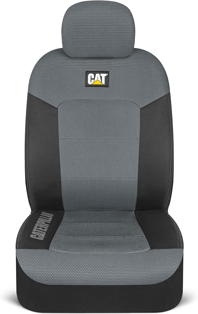 Cat MeshFlex Automotive Seat Covers for Cars Trucks and SUVs – Gray Car Seat Covers for Front Seats, Truck Seat Protectors with Comfortable Mesh Back, Set of 2