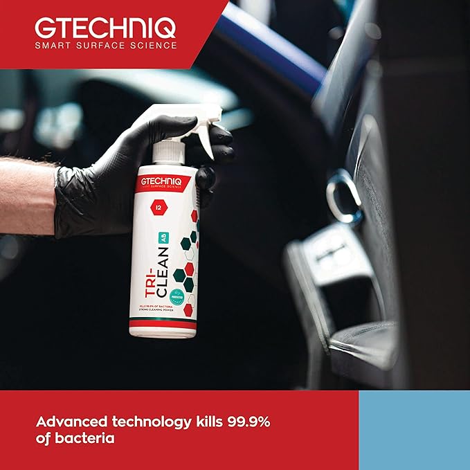 Gtechniq - I2 Tri-Clean - Automotive Interior Odor Absorber; Removes Dirt Attracting Residues; Safe on Leather, Dash, Carpets, Upholstery (1 Liter)