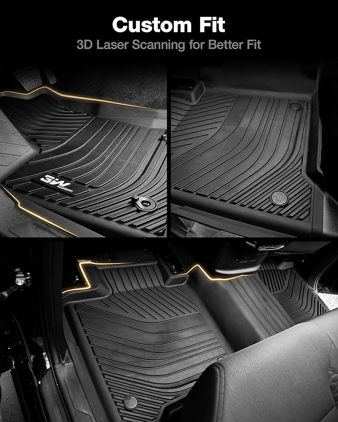 3W Floor Mats Fit 2022-2026 Toyota Tundra (Only for CrewMax Cab), TPE All Weather Custom Fit Floor Liner for Tundra SR/SR5/TRD PRO/Limited/Platinum/Castone Accessories Car Mats Easy Clean
