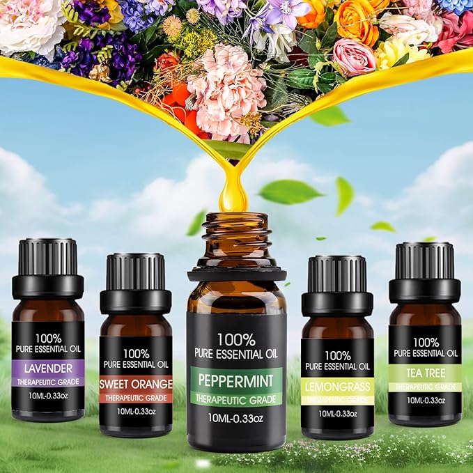 ttstar Car Diffuser Vent Clip - 30mm Aromatherapy Essential Oil, 3 Car Air Fresheners Vent Clips with 36 Refill Pads and 5 Essential Oils Gift for Women