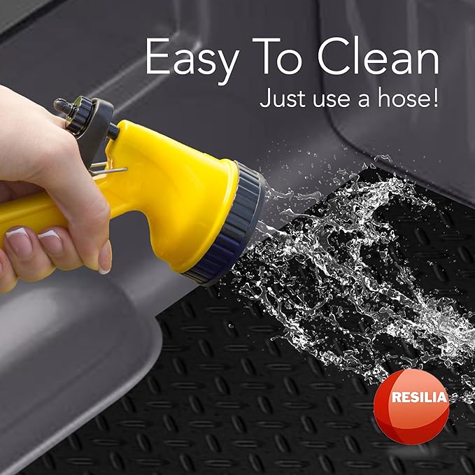 RESILIA Truck Bed Mat Liner – Universal Size, Durable Heavy-Duty All-Weather Protection for Your Truck, Cargo Van, or SUV, Pickup Accessories, Trim to Fit, Black, Thick 4 Foot x 8 Foot, Made in USA