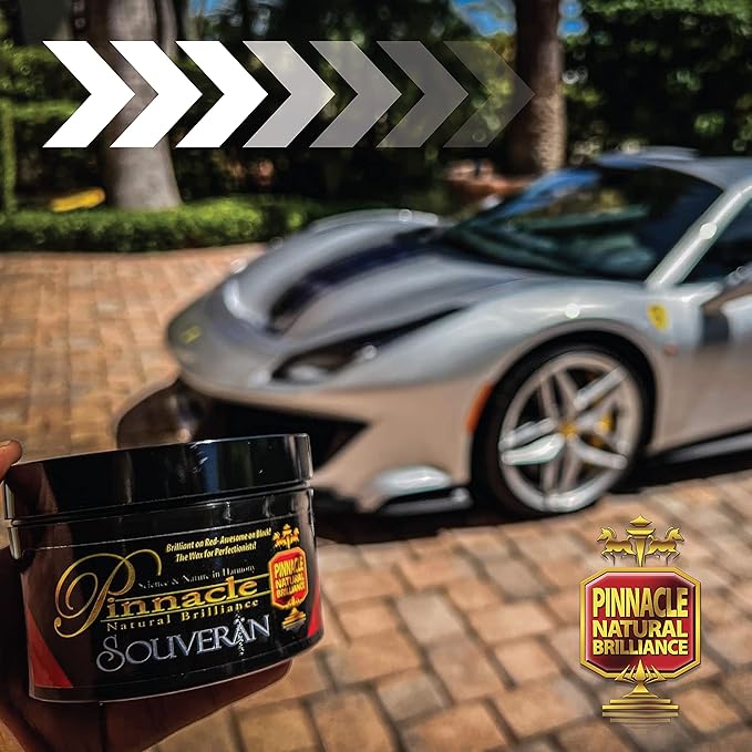 Pinnacle Natural Brilliance Souveran Wax | Hand-Poured Carnauba Wax for Rich 3D Shine & Stunning Gloss | Premium Protection | 8 oz | PIN-312-1