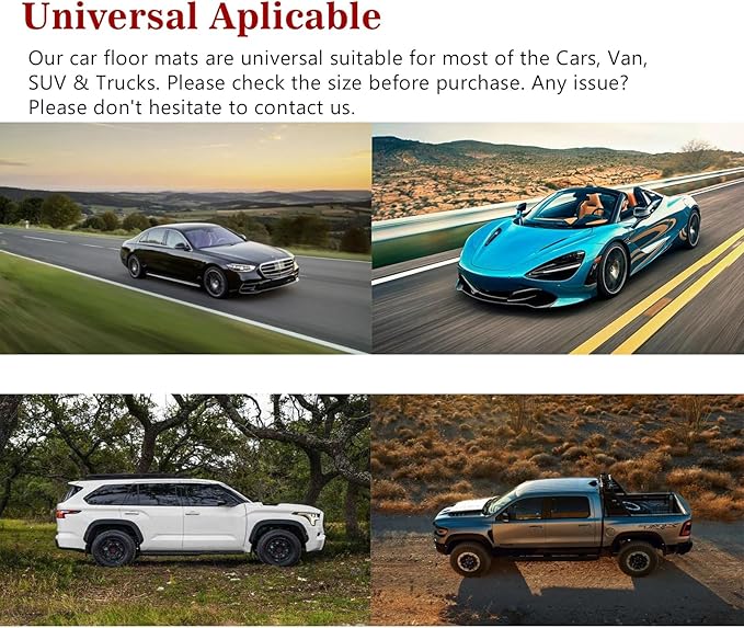 Custom car Floor mats Suitable for 99% car Truck SUV,car mats All Weather Personalized,Full Coverage Luxury Car Mats, Anti-Slip Leather Floor mats. (Beige and Black)