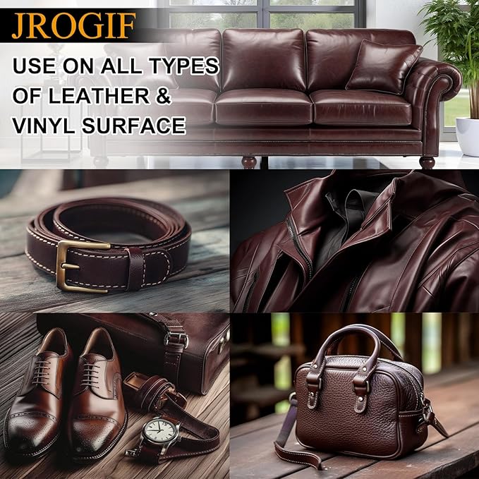 Leather Recoloring Balm, Leather Repair Kit for Furniture, Leather Dye, Leather Color Restorer for Couches, Leather Scratch Remover, Leather Paint for Furniture (Dark Brown)