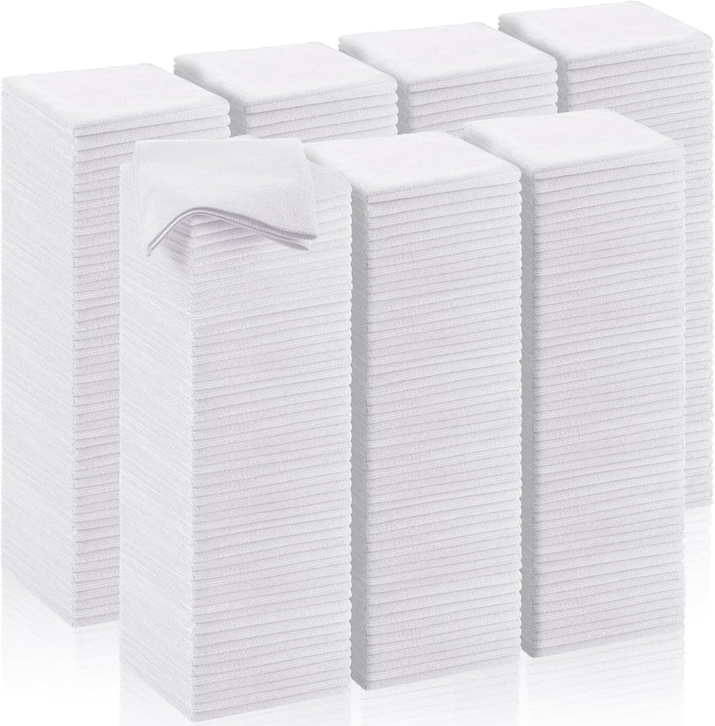 200 Pcs Microfiber Cleaning Cloth 16x16 Inch Microfiber Towels for Car Ultra Absorbent Cleaning Rags Reusable Lint Free Streak Free Detailing Towel for Car Washing Drying Dusting (White)