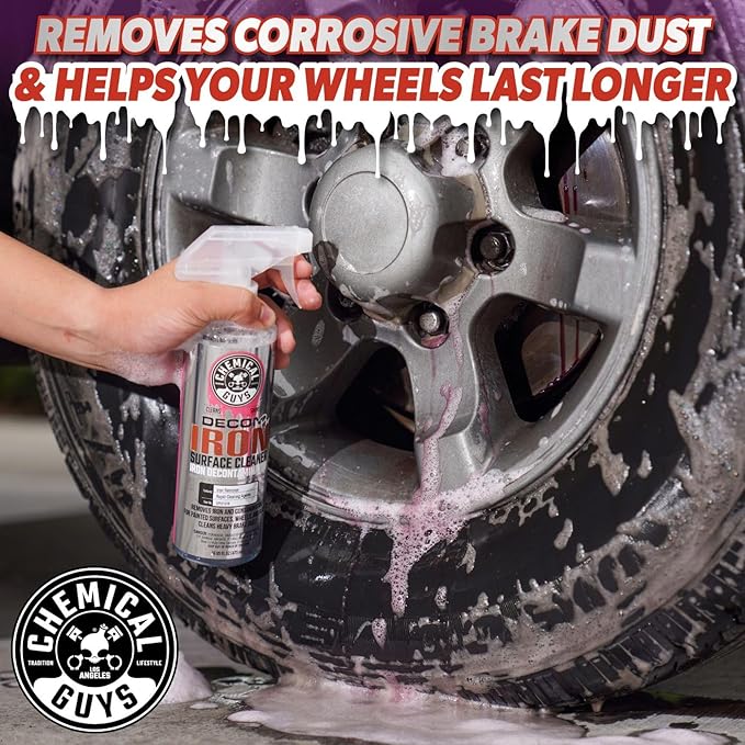 Chemical Guys Decon Pro Iron Remover and Wheel Cleaner – Professional Strength Fallout Remover for Wheels, Brakes, Calipers, Tires and Exterior – Dissolves Brake Dust and Dirt, 16 oz