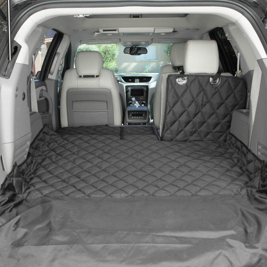 4Knines SUV Cargo Liner for Dogs, Trunk Mat for SUV, Durable Cargo Cover, Protector – Compatible with 60/40 Split Bench & Armrest Pass-Through, Waterproof, Machine Washable, Non-Slip (Small, Black)
