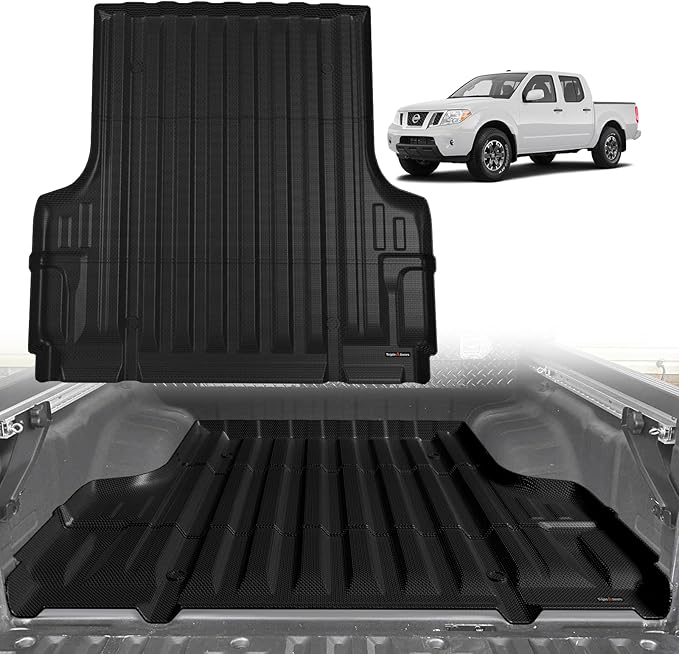 TripleAliners Truck Bed Mat Compatible with 2005-2021 Nissan Frontier Accessories 5FT Truck Bed Liner Perfectly Flush All Weather Protection TPE Heavy Duty Pickup Cargo Mat