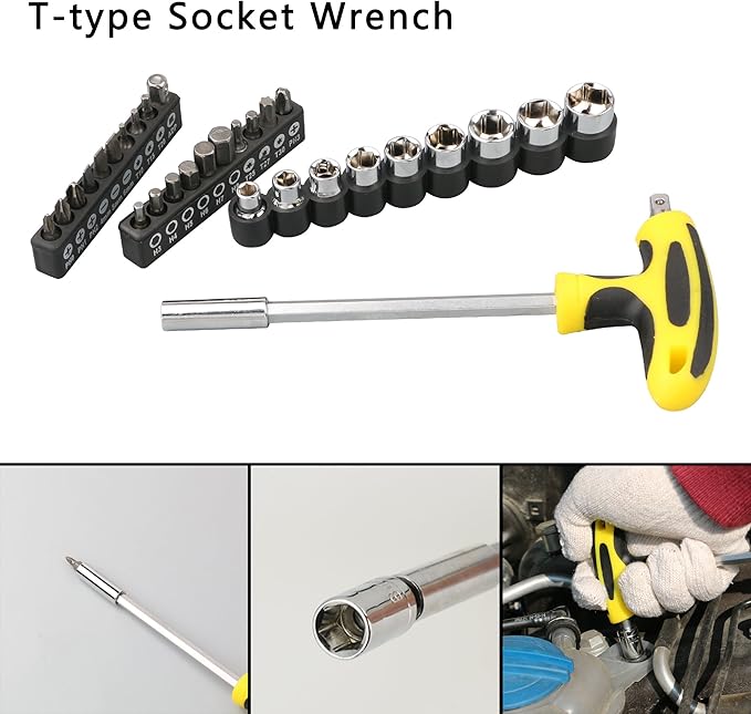 DOWELL Tool Set 49-Piece Home Repair Hand Tool Kit with Plastic Tool Box Storage Case