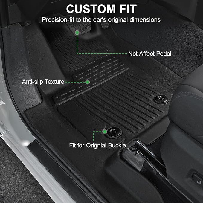 Floor Mats Fit for Toyota Tacoma 2026 2025 2024 Double Cab (Not fit Hybrid), TPE All Weather Protection Floor Liners Including Front & Rear Row & Door Sill Guards for Tacoma Car Mat Accessories