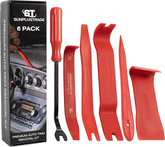 Sunplustrade Auto Trim Removal Tool Set (No Scratch Plastic Pry Tool Kit) - Auto Trim Tool Kit Car Tools, Easy Door Panel Removal Tool, Fastener Removal, Clip, Molding, Dashboards, Interior Trim Tools