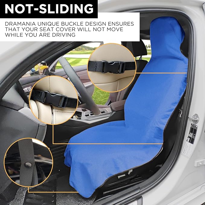 Waterproof Seat Cover Towel, Premium Sweat Carseat Protector, Perfect for Universal Anti-Slip Car Truck SUV Seat, Great for Surfing Yoga Gym Workout, Royal Blue