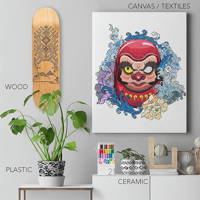 CHROMATEK Dual Tip Oil Based Paint Markers - 21 Colors Permanent Paint Pens for Rock Painting, Canvas, Glass, Wood, Stone & DIY Art Supplies - Quick Drying Waterproof Pen with Video Tutorials & Ebook