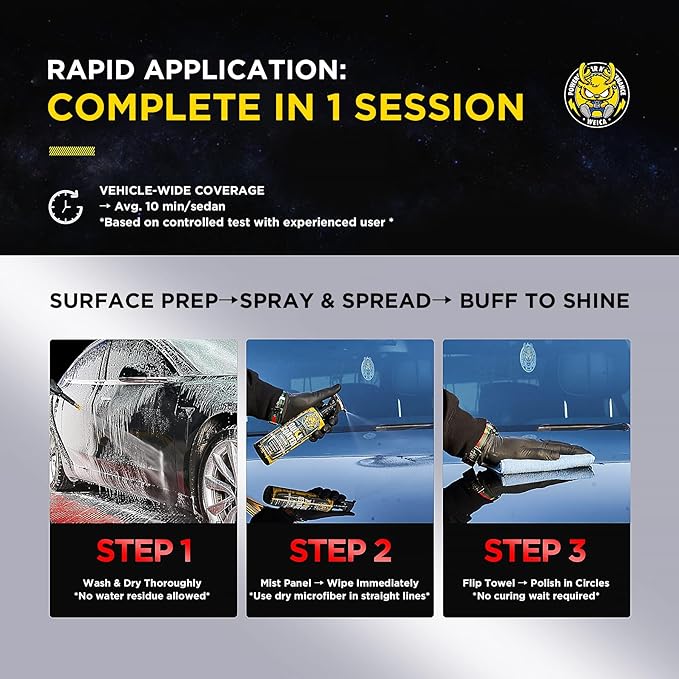 Ceramic Spray Coating for Cars, RV, Motorcycle, Boat - Hydrophobic Sealant & Wax - Quick Detailer for Extreme Gloss on Paint, Wheels, Trim - Safe on Chrome, Plastic, Vinyl - 9.1 fl oz