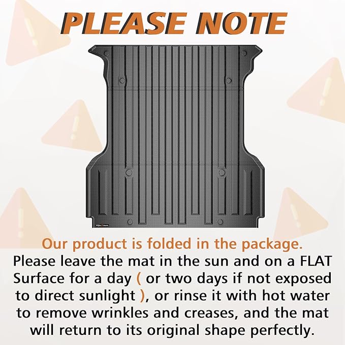 TripleAliners Truck Bed Mat Compatible with 2004-2014 Ford F150 Accessories 5.5FT Vehicle Perfectly Flush All Weather Protection TPE Heavy Duty Pickup Car Bed Cargo Mat