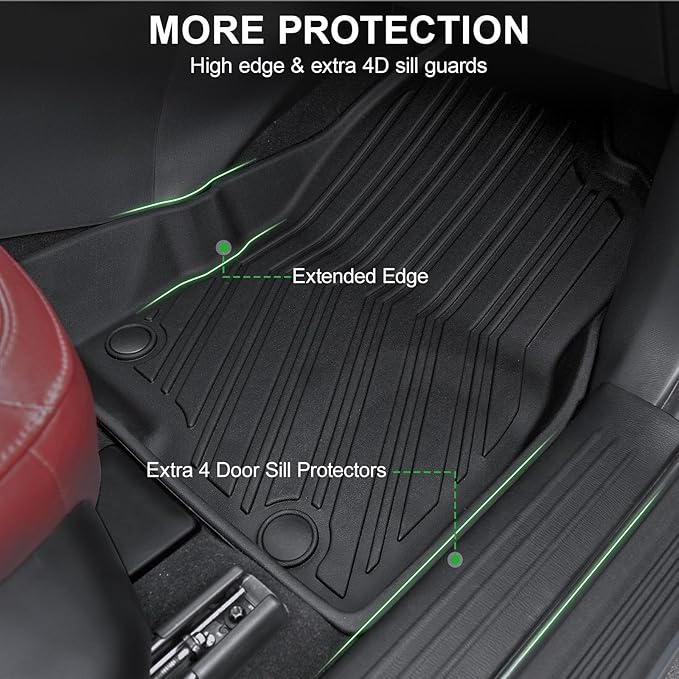 Floor Mats for 2017-2025 Mazda CX-5, TPE All Weather Protection Custom Fit Floor Liners Door Sill Guards for Mazda CX5 Accessories 2024 2025