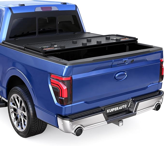 Hard Tri Truck Bed Tonneau Cover Compatible for 2015-2024 2025 Ford F150 F-150 Styleside (Not for Flareside) 5'5" Bed