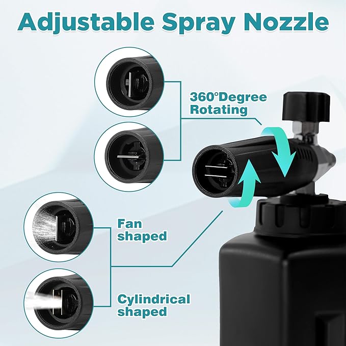 PWACCS Pressure Washer Foam Gun with Dual Connector Accessory, Short Power Washer Gun Foam Cannon and Double Tip Attachment Car Wash Kit, 1/4" Quick Connector, M22 Male Inlet, 4000 PSI, 1.5 Liter