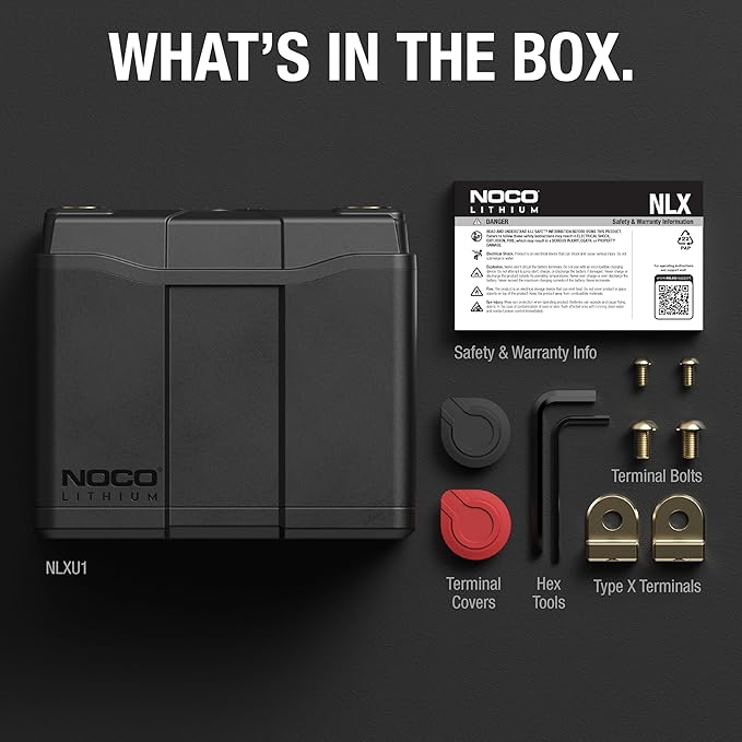 NOCO Lithium NLXU1: 12V LiFePO4 Lithium Battery — Dual-Purpose — 40Ah Deep-Cycle + 600A Group U1 Starter Battery — For Auto, Car Audio, Marine, Boat, RV, Off-Grid, Camper — UL Listed