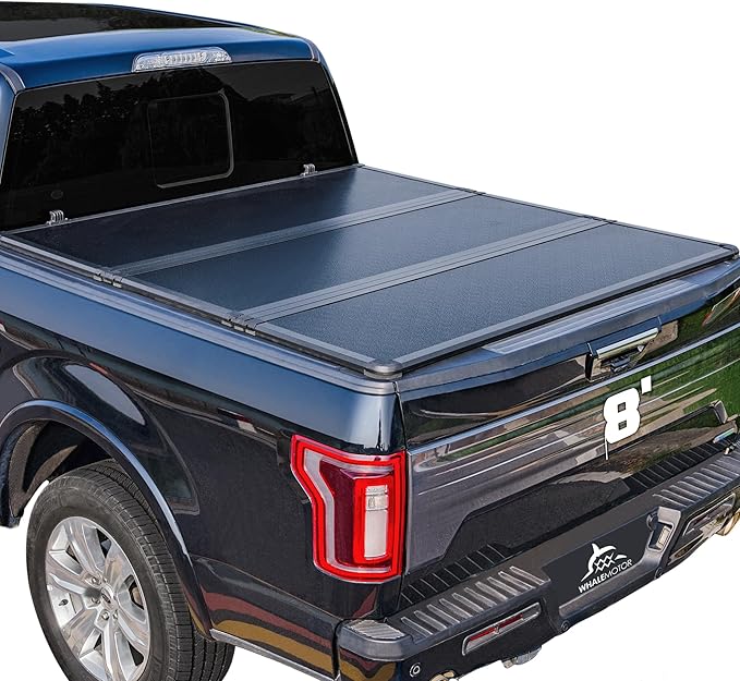 Hard Folding Truck Bed Tonneau Cover Compatible with Chevy Silverado & GMC Sierra 1500 2500 3500 HD(2010-2025) 8 ft Long Box, Tri Fold Style