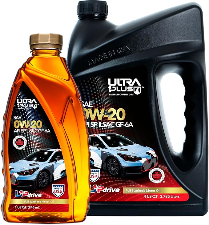 ULTRA 1PLUS SAE 0W-20 Full Synthetic Oil API SP ILSAC GF-6A - 0W20 Motor Oil, 5 Quarts