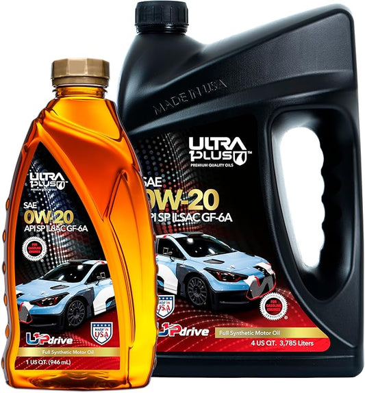 ULTRA 1PLUS SAE 0W-20 Full Synthetic Oil API SP ILSAC GF-6A - 0W20 Motor Oil, 5 Quarts