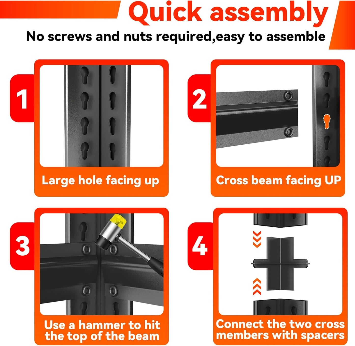 Garage Shelving 3600LBS Heavy Duty Shelving Units and Storage Shelves Adjustable 6 Tier Metal Shelving for Kitchen,Utility Room and Basement, Black (15.75" Dx35.43 Wx77.44 H)