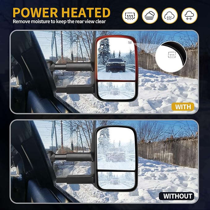 DWVO Towing Mirrors Compatible with 1999-2006 Chevy Silverado GMC Sierra(2007 Classic Only), 2000-2006 Chevy Suburban 1500 2500 GMC Yukon XL Tahoe Truck