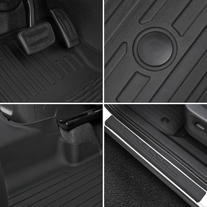 Floor Mats Fit for 2021-2025 2026 Buick Envision, TPE All Weather Protection Front & 2nd Row Black Car Liners & Door Sill Guards SUV Accessories