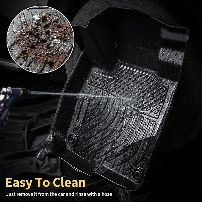 Floor Mats & Cargo Liner for Ford Escape Hybrid 2020-2025, All Weather Automotive TPE Floor Liners Set Anti-Slip Waterproof Accessories (Car Mats+Trunk Mat) Black