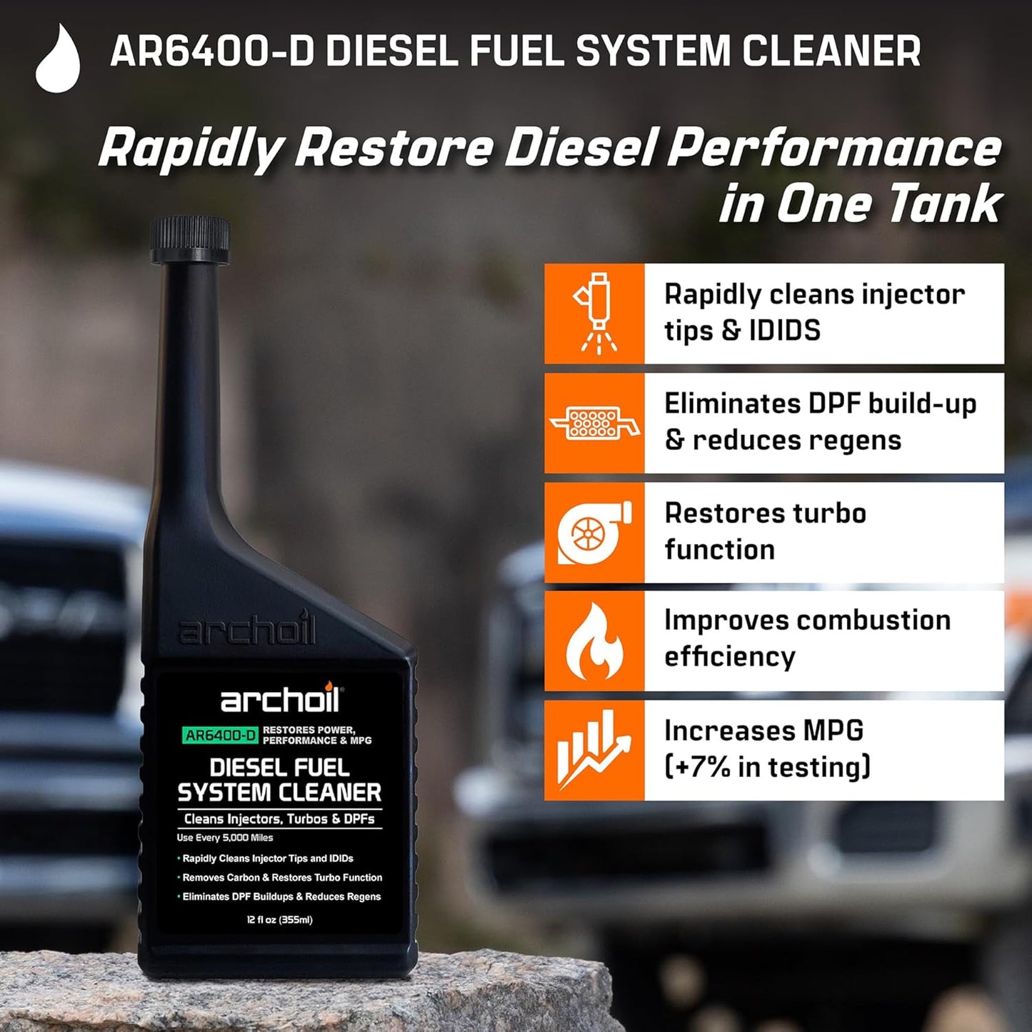 Archoil AR6400-D Diesel Fuel System Cleaner (Two Pack) - Cleans Injectors, Turbo & DPF