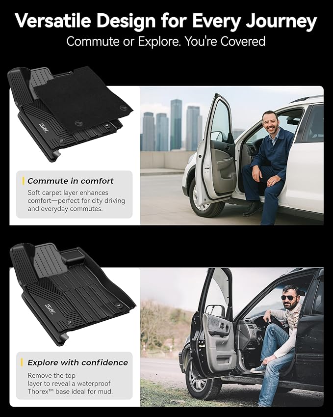 3W Floor Mats & Carpet Fit Toyota Tundra 2014-2021 (Only for CrewMax Cab) TPE All Weather Custom Fit Floor Liner for Toyota Tundra 1st and 2nd Row Full Set Car Mats, Black