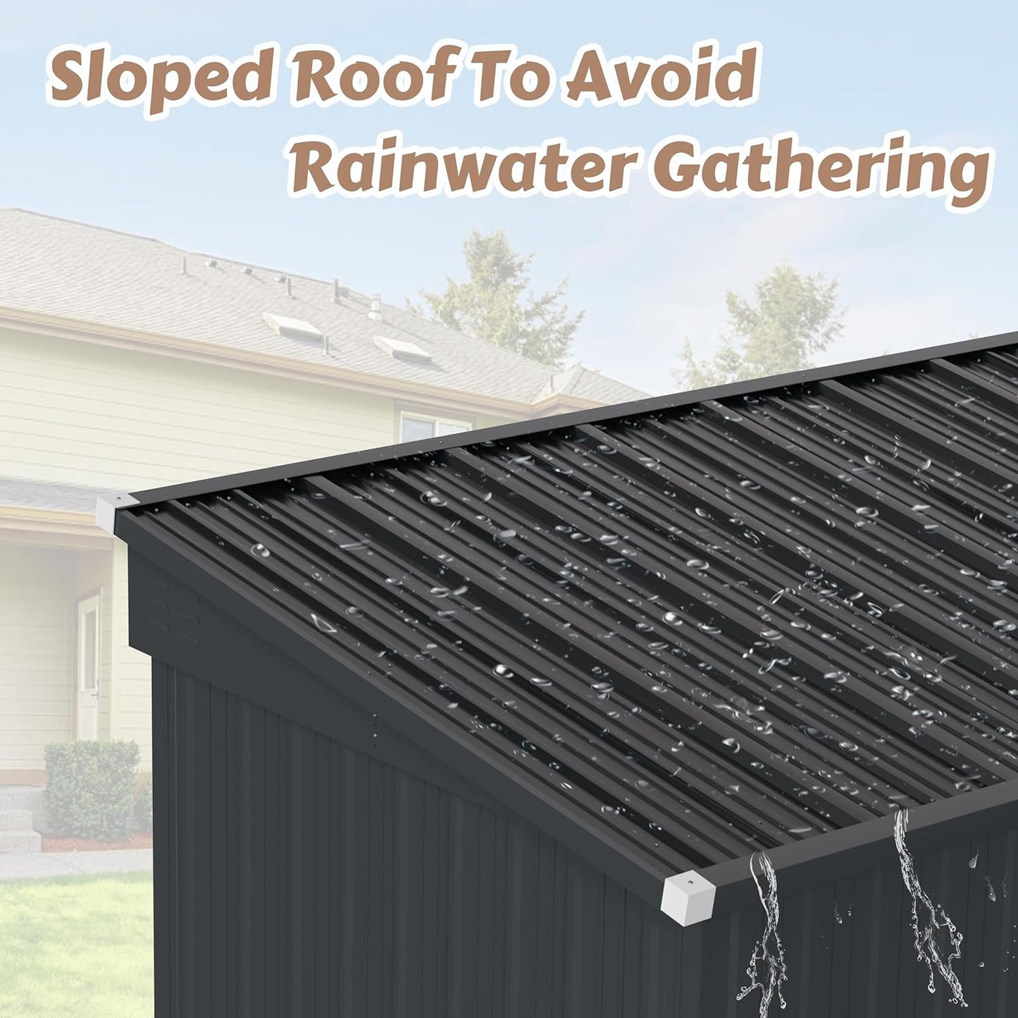 BlueWish 6'x10' Storage Shed, Outdoor Storage Shed with Sloped Galvanized Roof, Sheds & Outdoor Storage, Metal Tool Shed Storage House with 2 Vents for Garden Backyard Patio