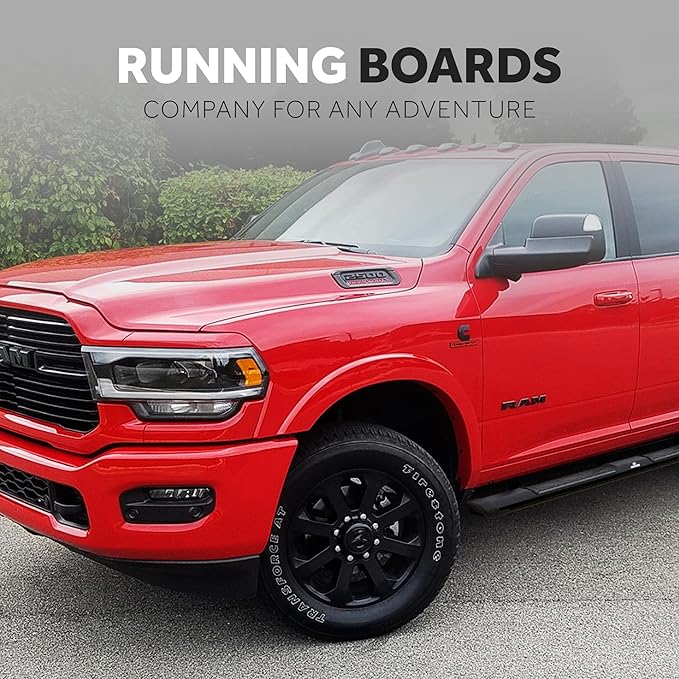 KEKO - Running Boards Compatible with RAM 1500 Classic & RAM 2500 - Crew Cab 2019-2025 - Truck Side Steps - Anti-Slip Stepping Plates, Easy Install, Truck Accessories - Aluminum & Alloy Steel