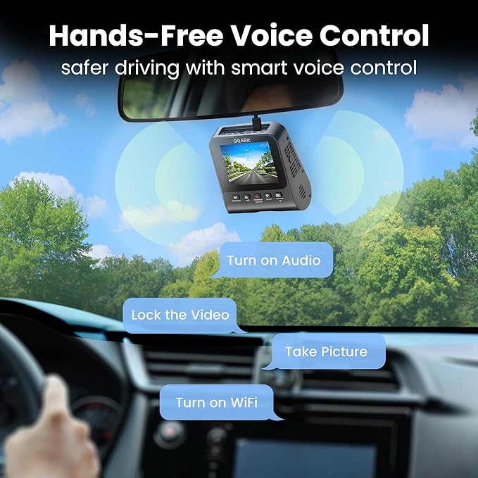 GEARit 4K Dual Dash Cam Front and Rear Camera with WiFi, GPS, Night Vision - 2 Channel Car Camera System with Supercapacitor, Parking Mode, Loop Recording & Free 64GB SD Card