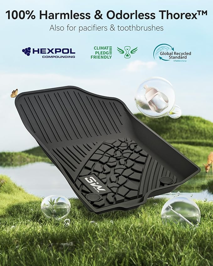 3W Floor Mats&Cargo Liner Compatible for Jeep Wrangler JL 2018-2024 2025 Unlimited 4-Door with Subwoofer (Non JK or 4XE) All-Weather TPE Floor Liner for 1st, 2nd Row and Trunk Full Set Car Mats,Black