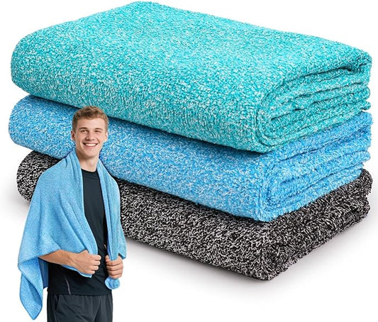 Microfiber Gym Towels for Showering Working Out Quick Dry Negative ions Large Middle Small Sizes Lightweight Gym Towel for Men Women Tennis Sports Towels for Body Hot Yoga Fitness Essentials
