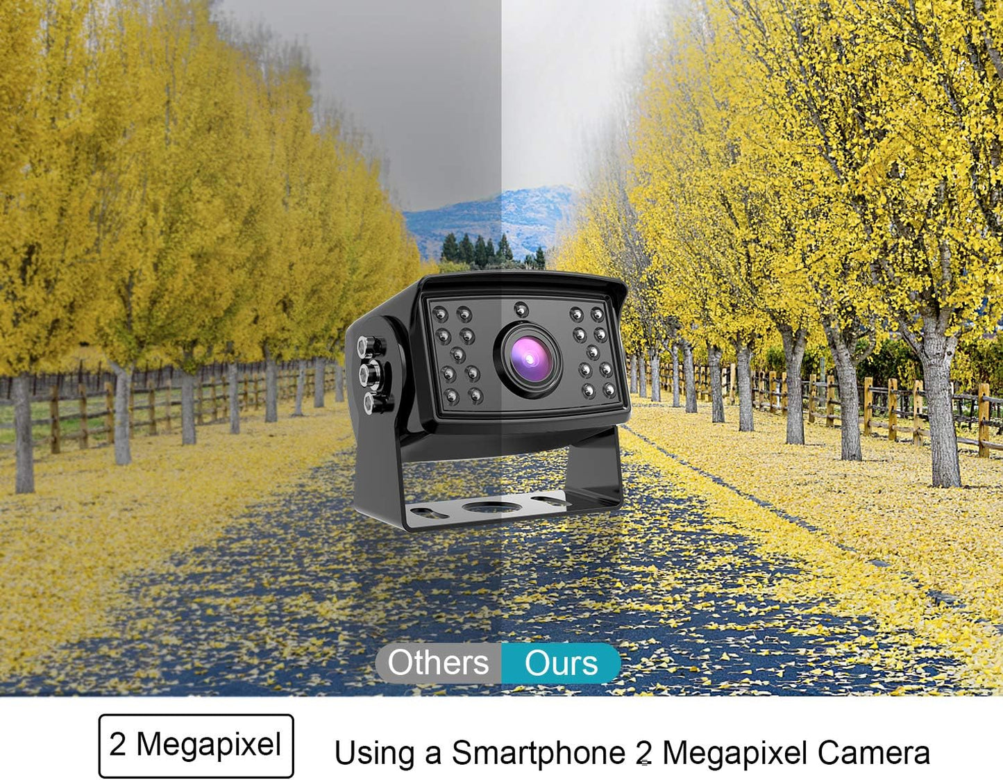 FOOKOO Ⅱ HD Backup Camera System Kit,7''1080P Reversing Monitor+IP69 Waterproof Rear View Camera,Sharp CCD Chip, 100% Not Wash Up,Truck/Semi-Trailer/Box Truck/RV (FHD1-Wired)