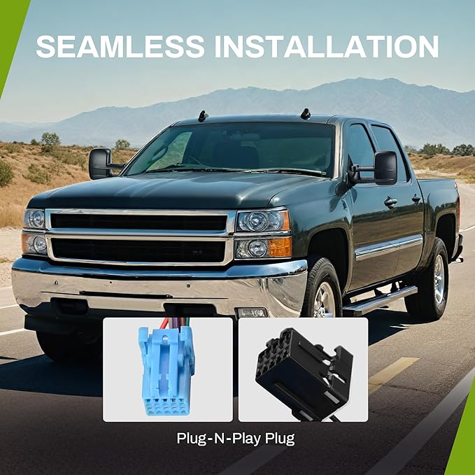 AUTOSAVER88 Towing Mirrors Compatible with 2003-2007 Chevy Silverado GMC Sierra 1500 2500 HD 3500, Power Heated Side View Tow Mirrors for Tahoe Suburban Avalanche Yukon with Arrow Turn Signal Light