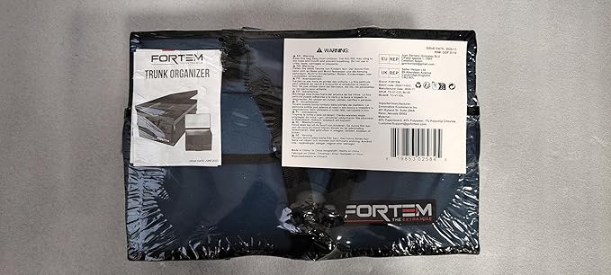 FORTEM Car Trunk Organizer with Cooler, Collapsible Multi Compartment SUV Organizer, Foldable Storage for Car Accessories for Women Men, 600D Oxford, Non Slip Bottom, Securing Straps Soft Cover (105L)